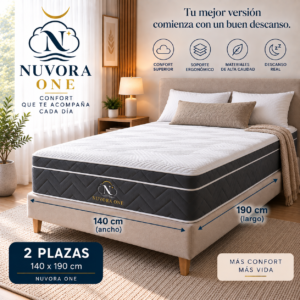 Colchón NUVORA ONE 140×190×25 cm – Confort y Soporte